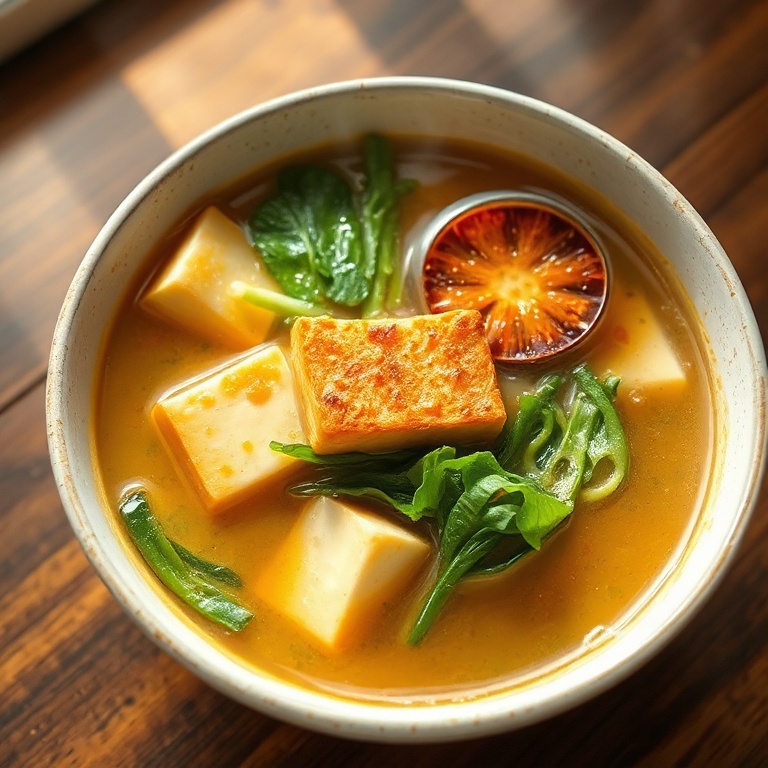 Japanese Shiitake Tofu Clear Soup