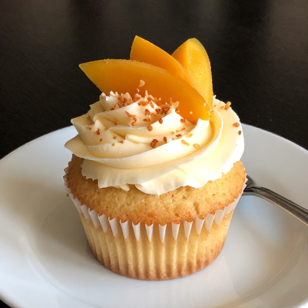 Mango Coconut Cupcakes with Coconut Buttercream