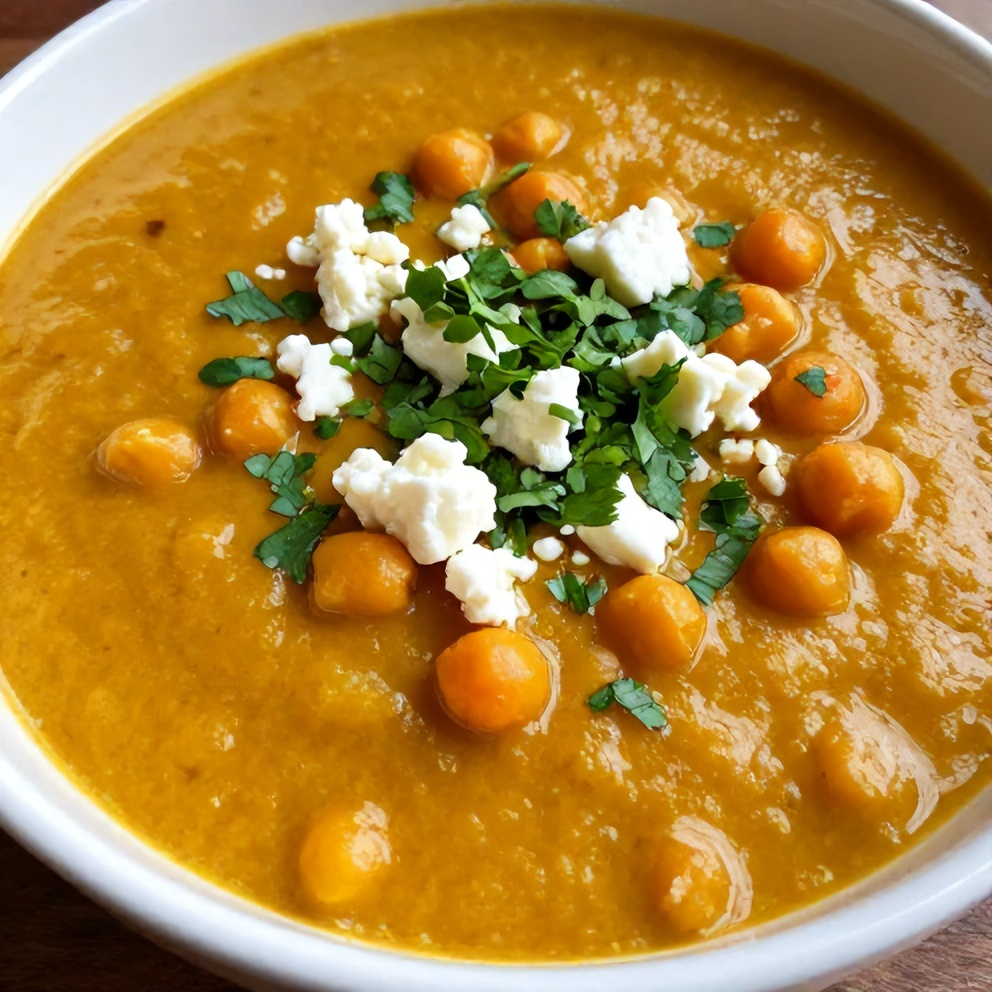 Moroccan Sweet Potato and Chickpea Soup