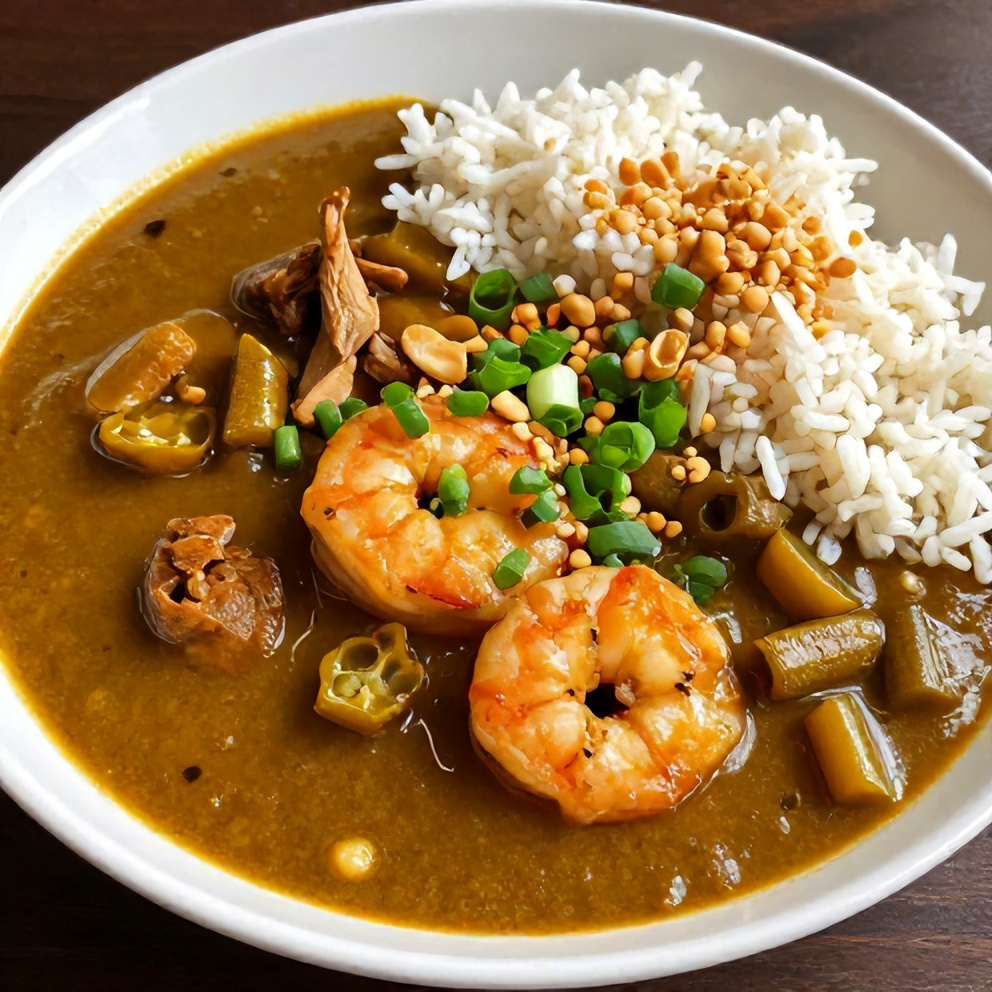 Plated Nigerian Okra Soup