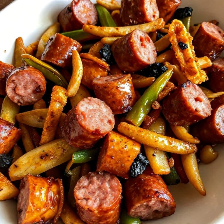 one-pan honey garlic kielbasa and veggies