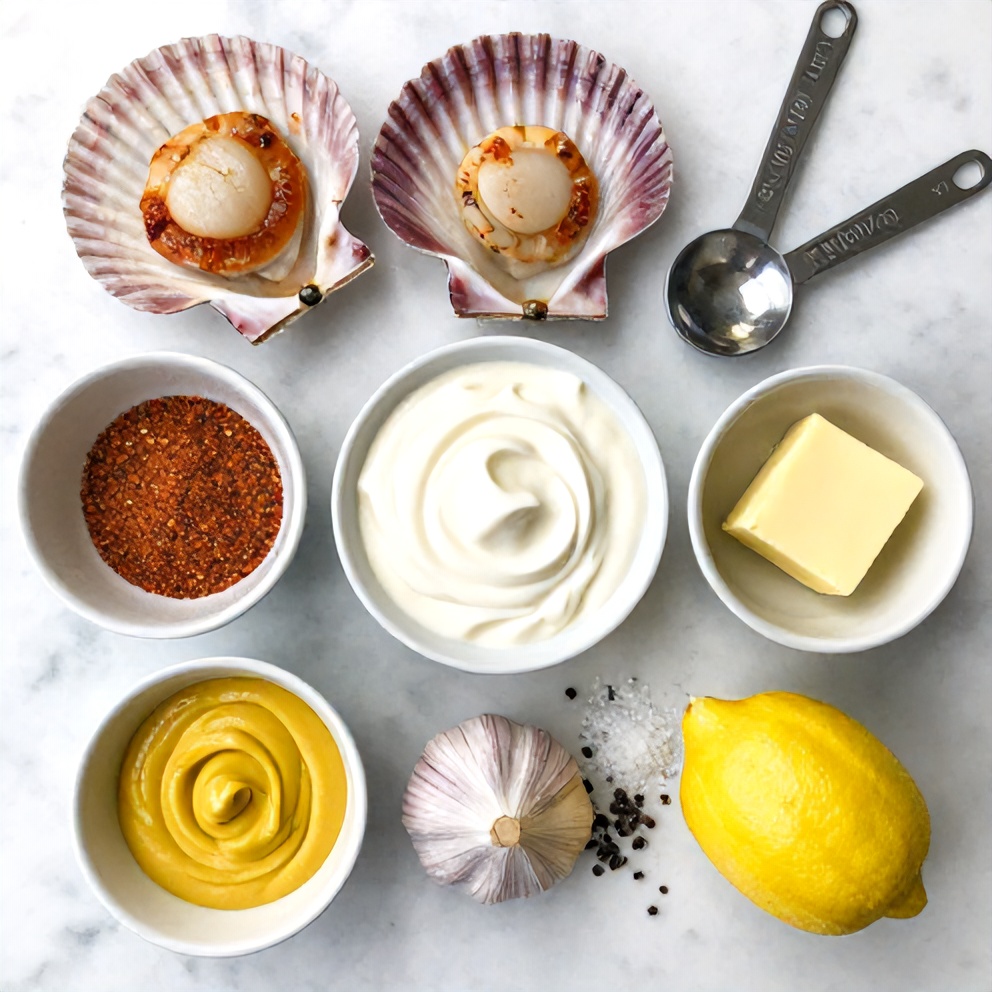 Raw Ingredients for Quick Cajun Scallops