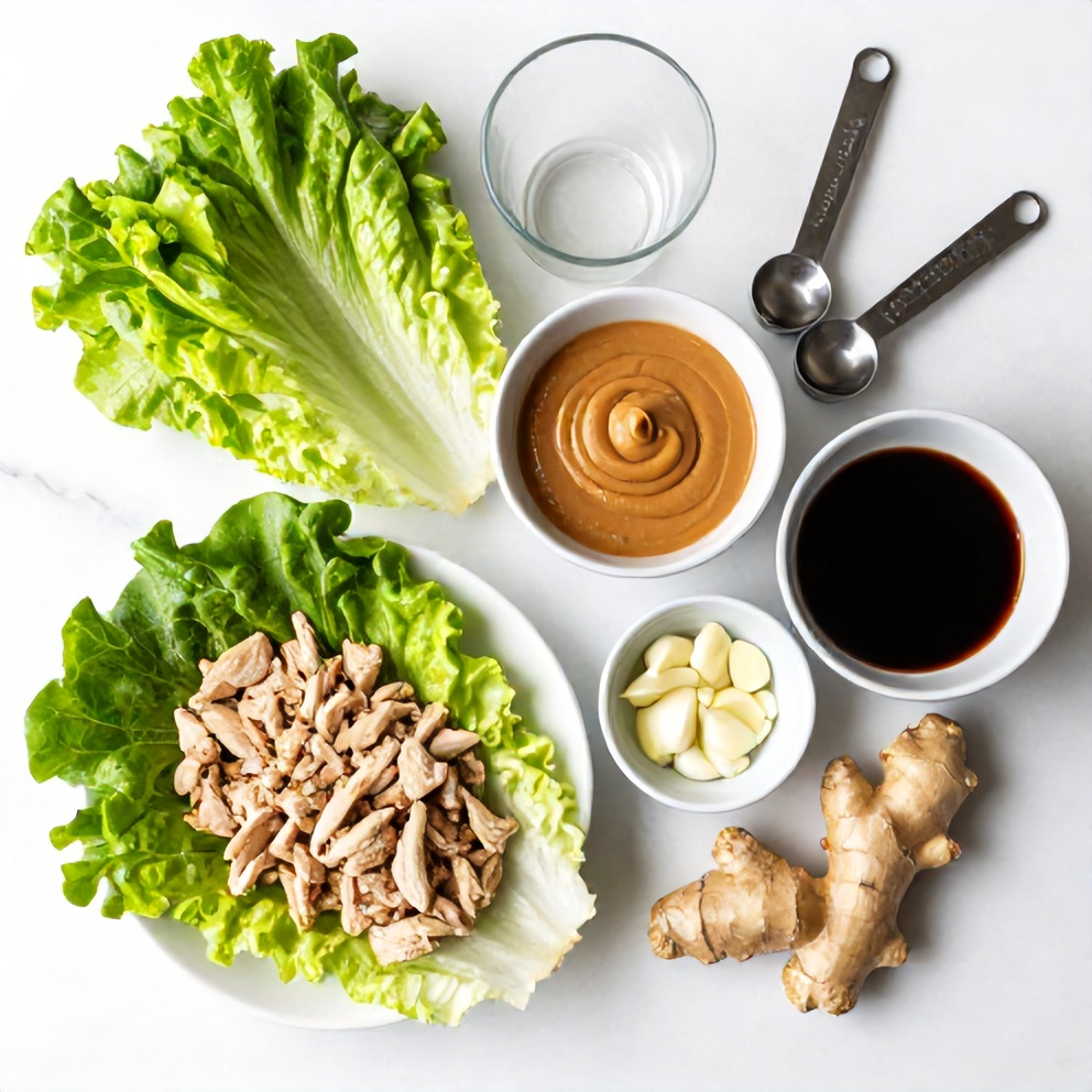 Raw ingredients for chicken lettuce wraps