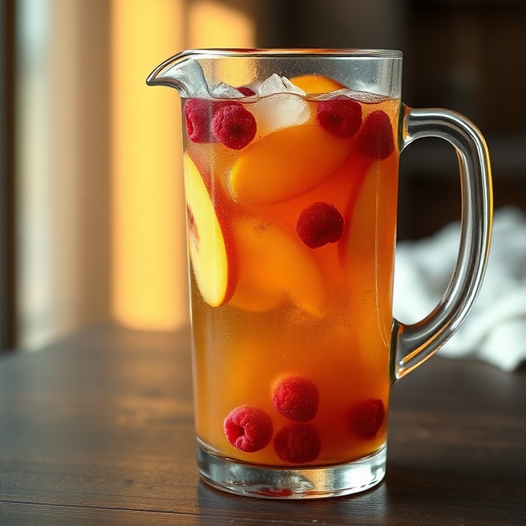 Refreshing Peach Raspberry Iced Tea