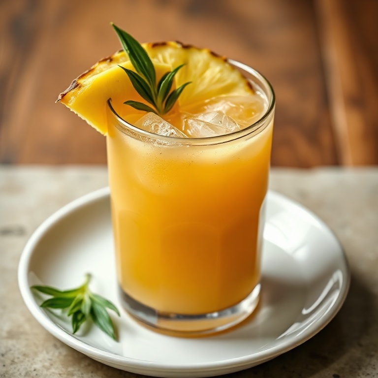 Refreshing Pineapple Ginger Beef Broth Mocktail
