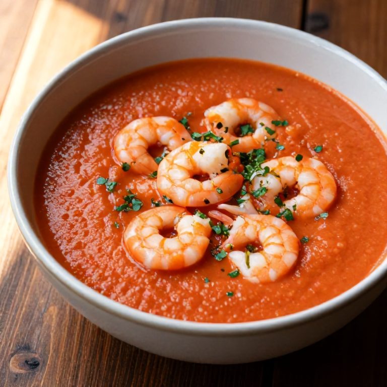 refreshing summer gazpacho with shrimp