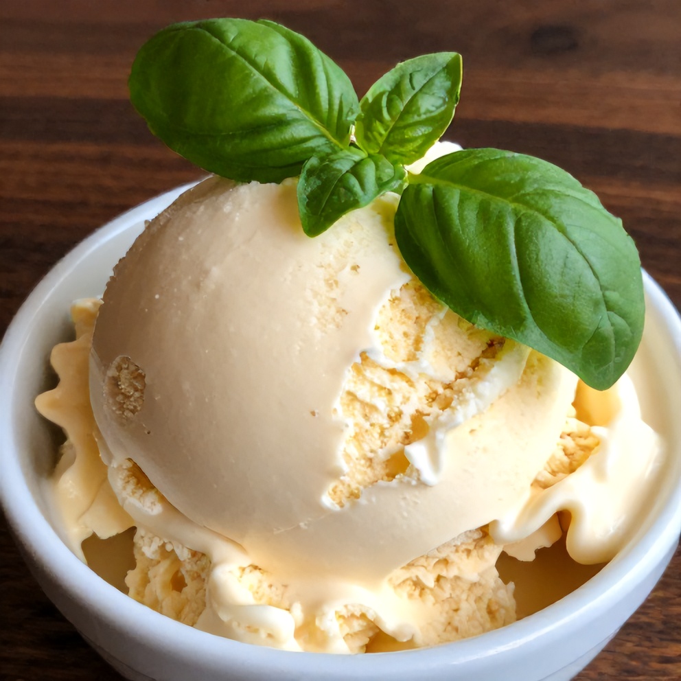 Roasted Strawberry Lime Basil Ice Cream