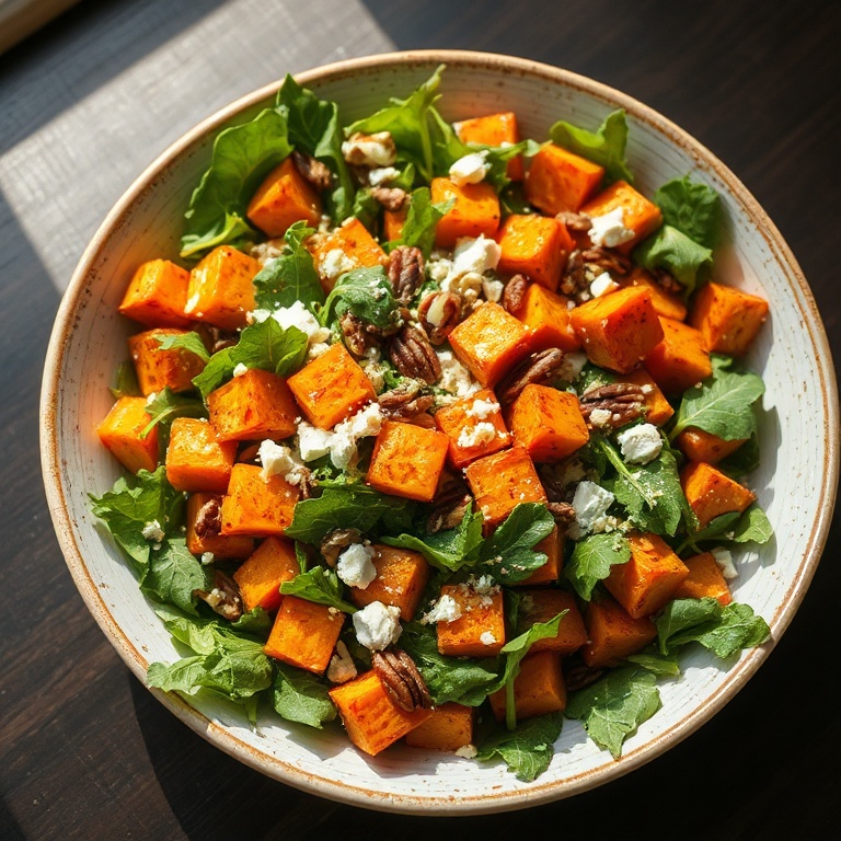 roasted sweet potato arugula salad