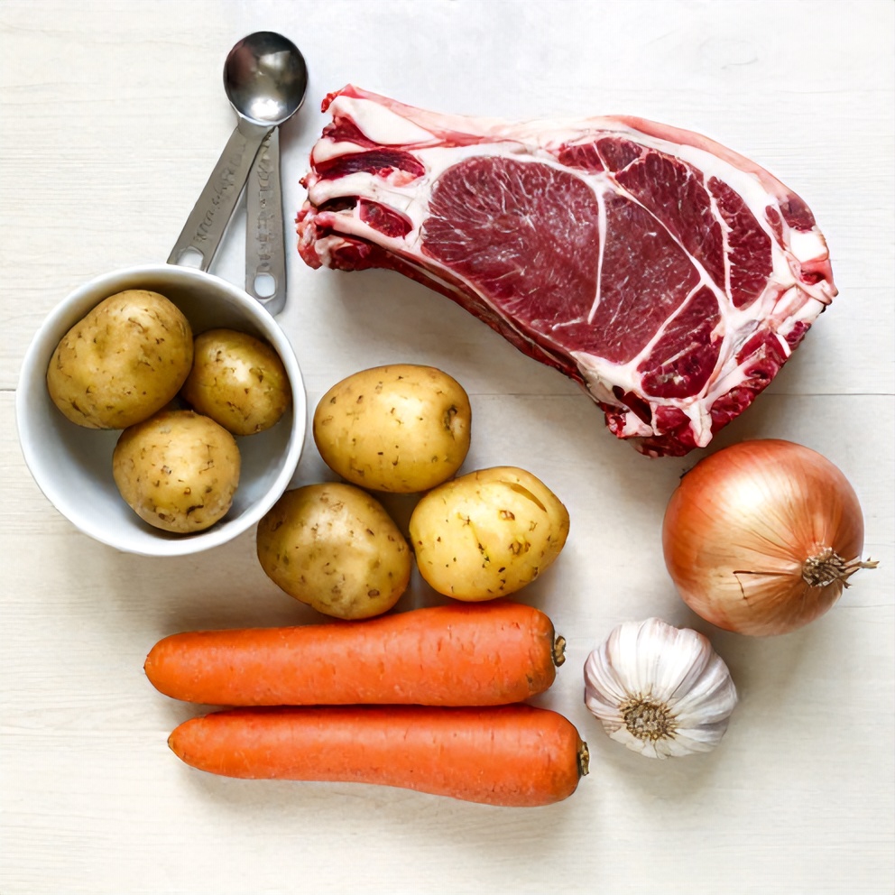 Raw ingredients for slow cooker chuck roast
