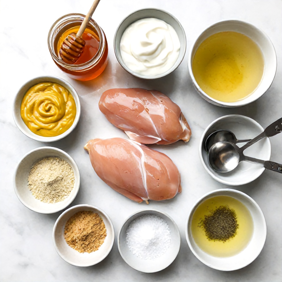 Raw Ingredients for Honey Mustard Chicken