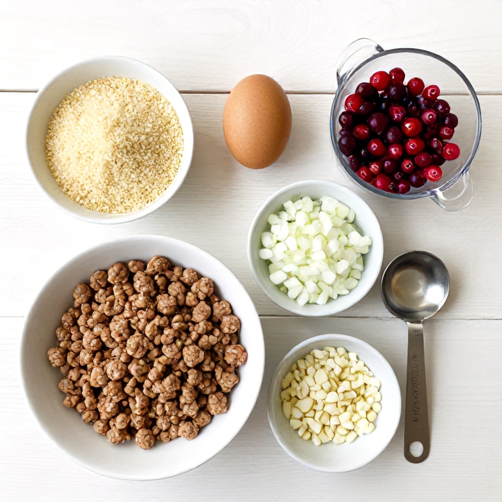 Raw ingredients for Sweet and Tangy Cranberry Meatballs