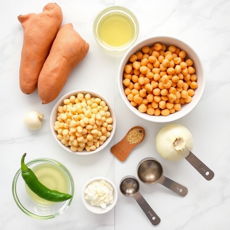 Ingredients for Sweet Potato Chickpea Curry