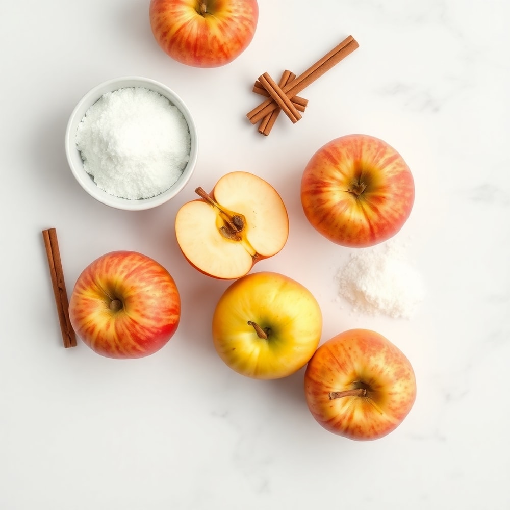 Raw ingredients for Air Fryer Cinnamon Apple Rings