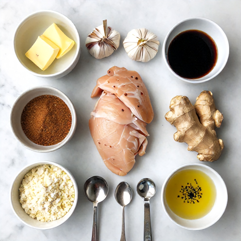Hibachi Chicken Ingredients Flat Lay