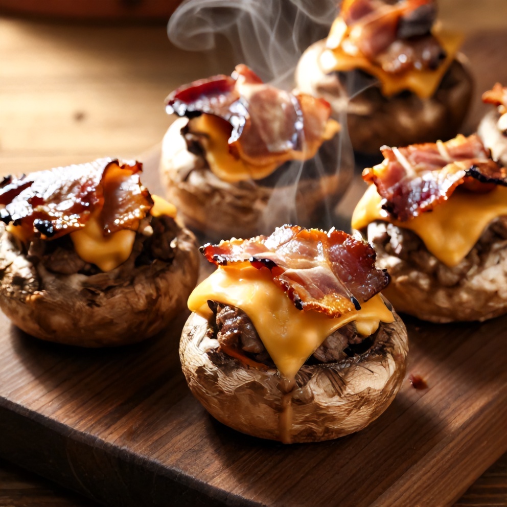 Bacon Cheeseburger Stuffed Mushrooms