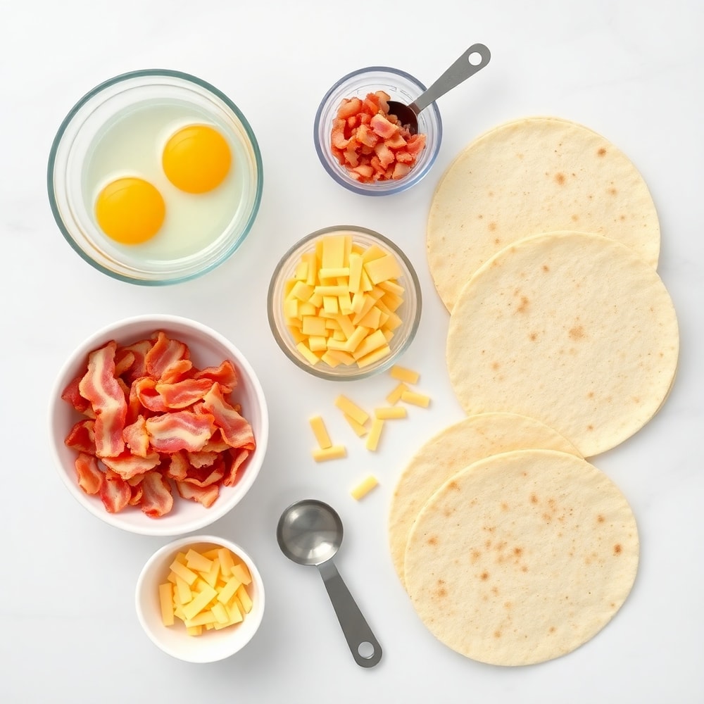 Bacon Egg and Cheese Breakfast Quesadillas Ingredients