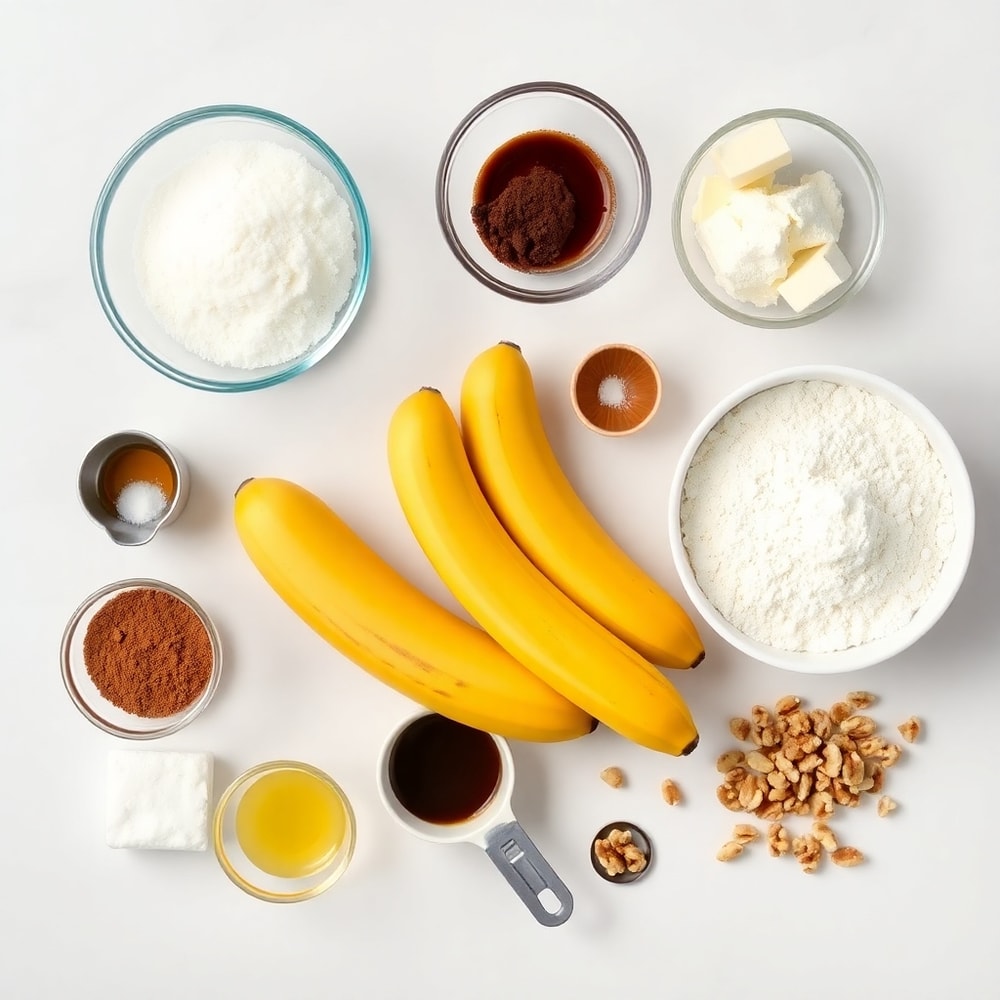 Raw Ingredients for Banana Bread Brownies