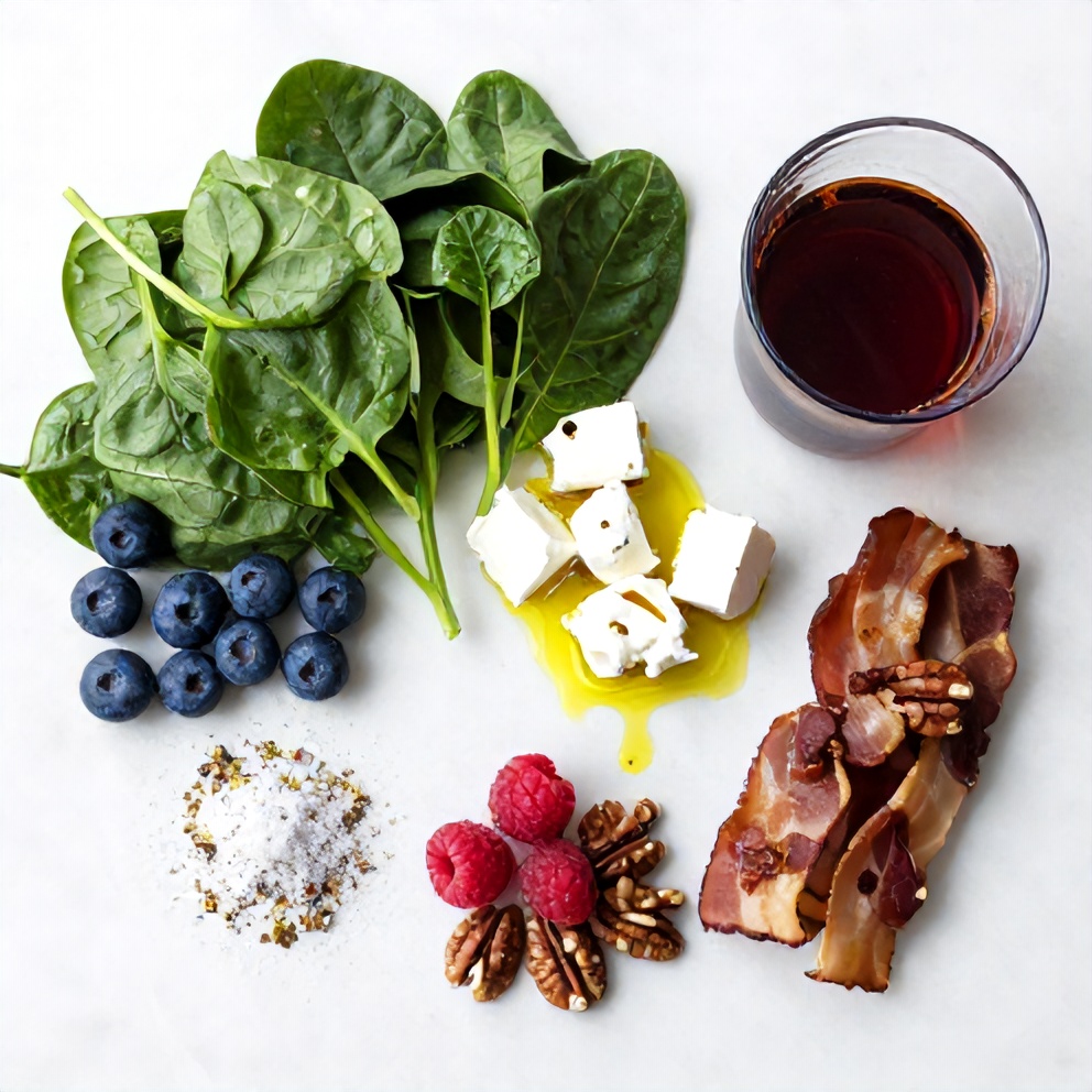 Raw Ingredients for Berry Spinach Salad