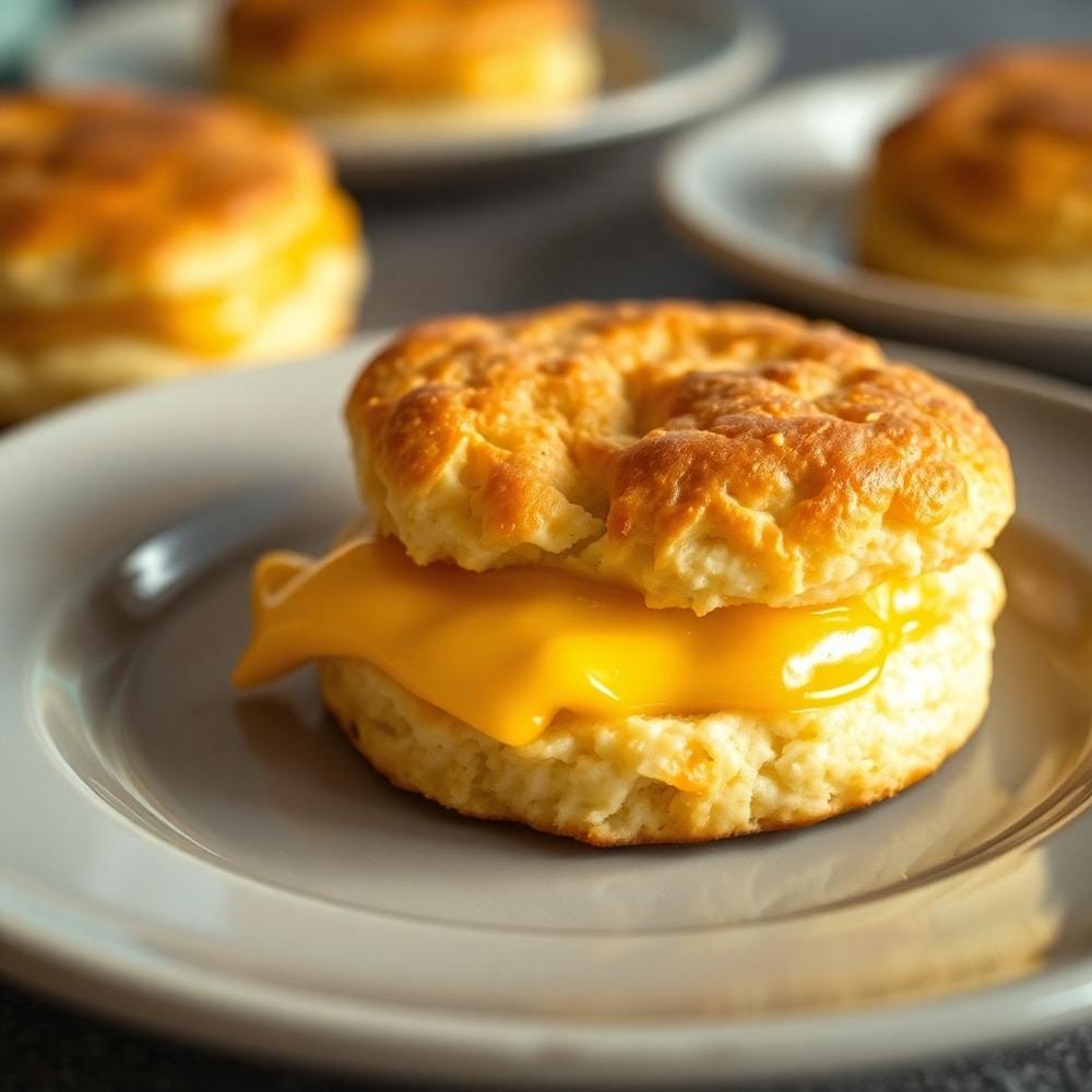 Fluffy Cheesy Protein Breakfast Biscuit Close Up