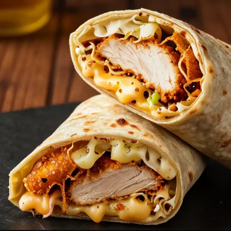 Cheesy Garlic Chicken Wraps