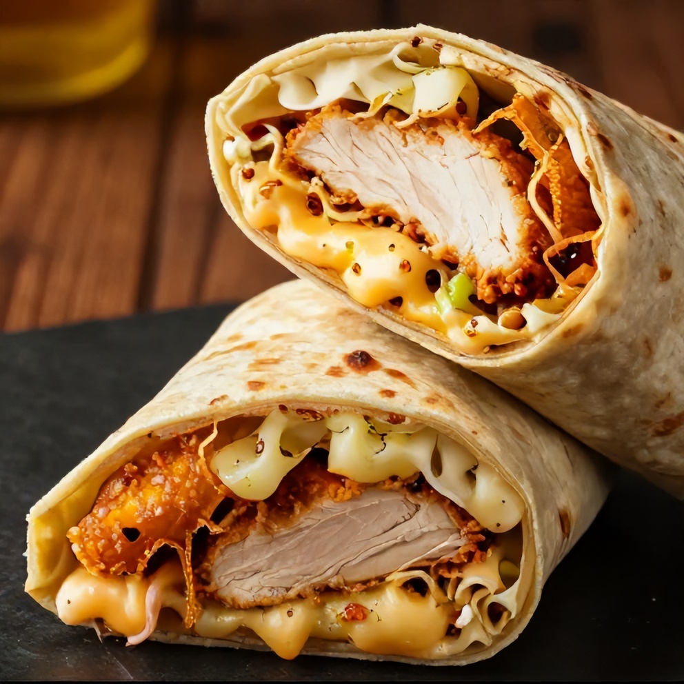 Cheesy Garlic Chicken Wraps