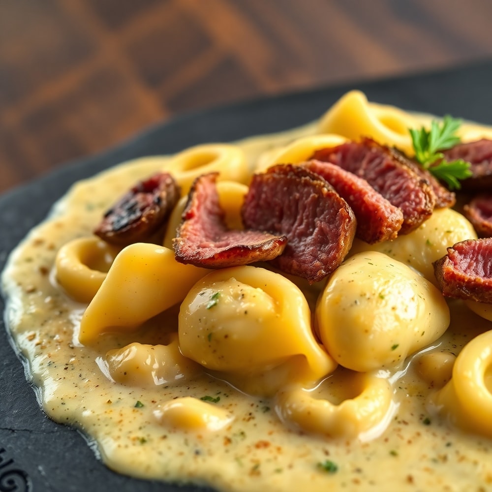 Cracked Garlic Steak Tortellini