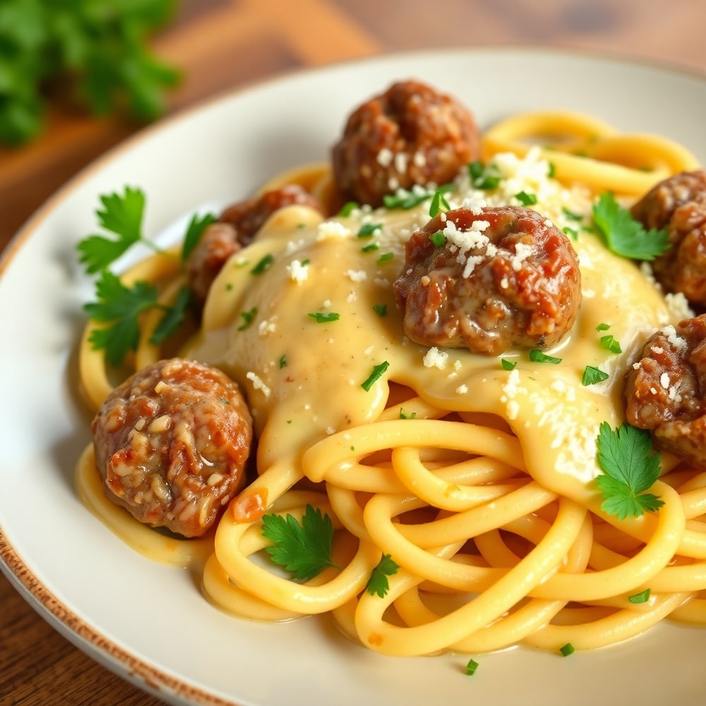 Finished Creamy Garlic Butter Steak Bites with Spicy Cajun Alfredo Twisted Pasta