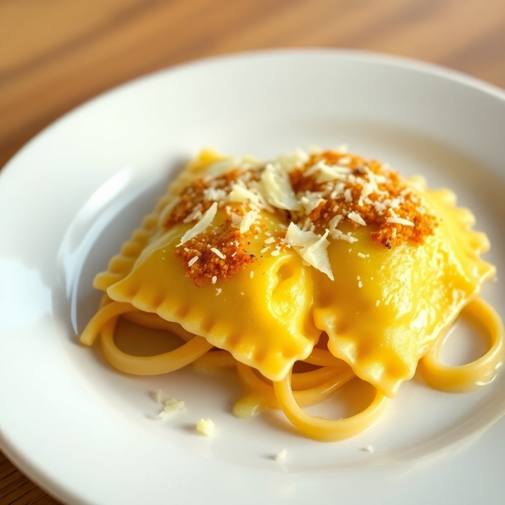 Plated Crispy Air Fryer Ravioli