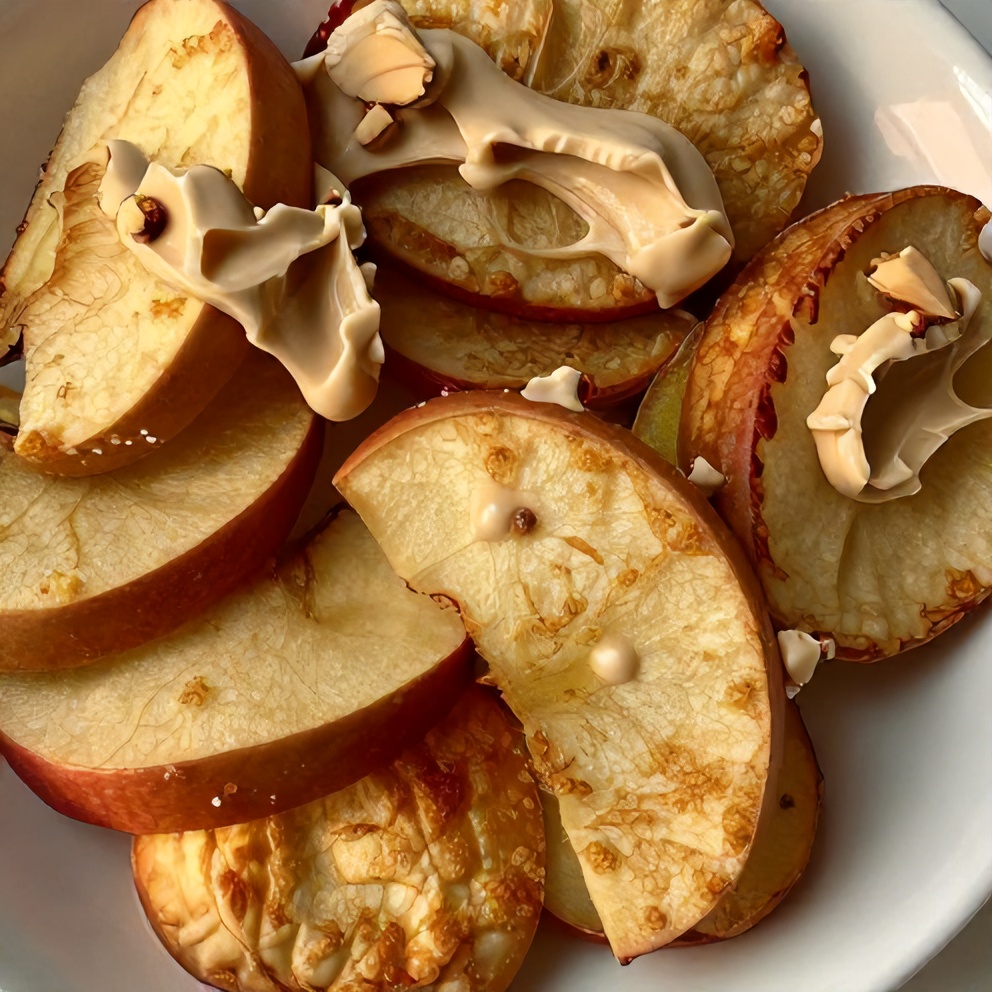 Plated Crispy Apple Slices with Creamy Almond Butter