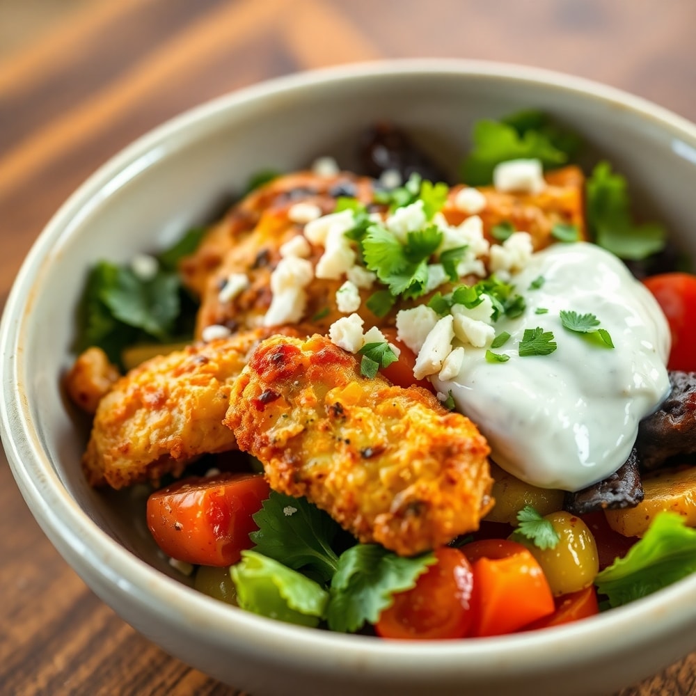 Plated Greek Chicken Bowl