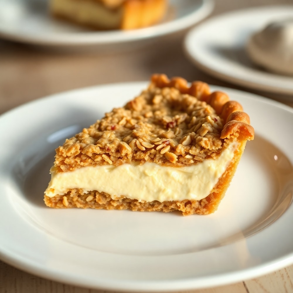 Plated homemade oatmeal cream pie on a white plate
