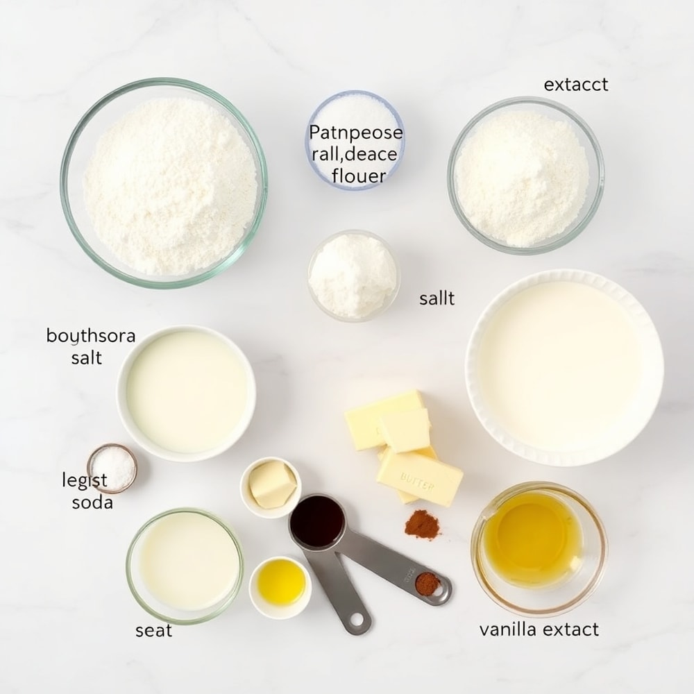 Raw ingredients for Lion Pancakes on a marble surface