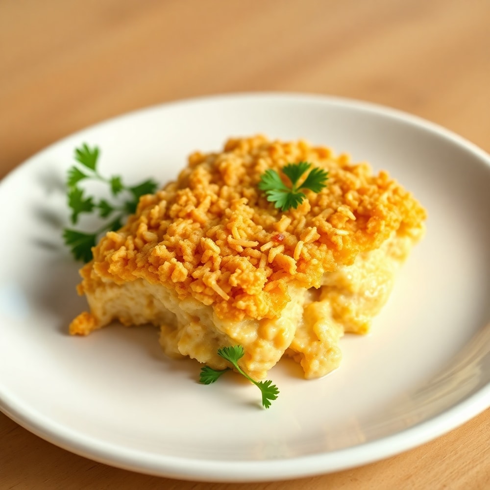 Ritz Cracker Chicken Casserole Served