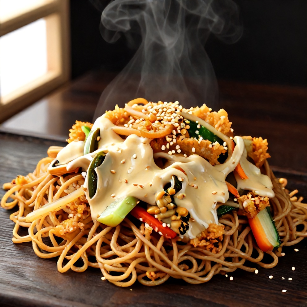 crispy sesame soba noodles