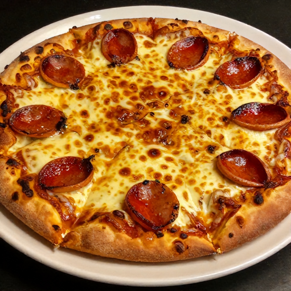 Crispy Texas Toast Pizza with melted cheese and pepperoni