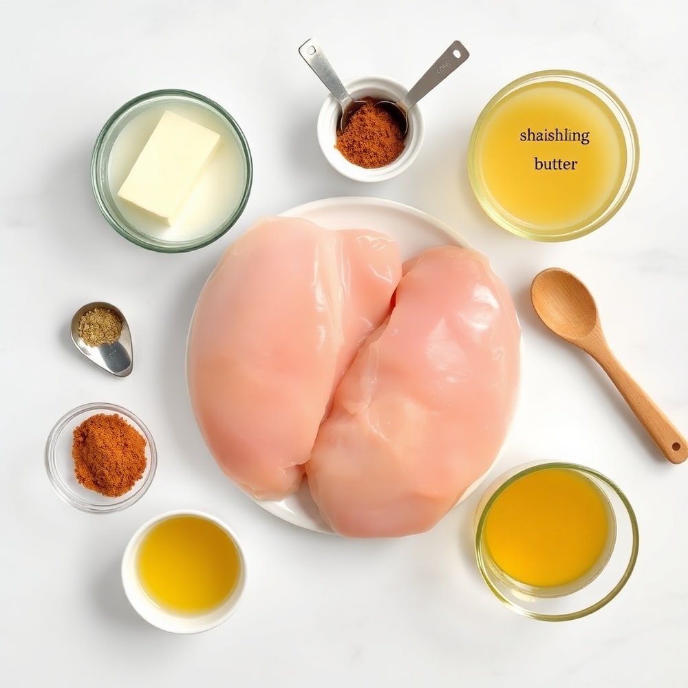 Raw ingredients for Crockpot Cajun Butter Chicken