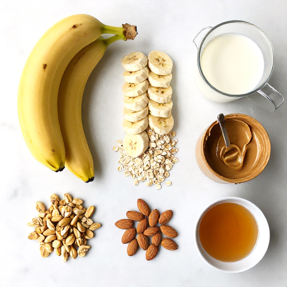 Banana Peanut Butter Oat Smoothie Bowl Ingredients