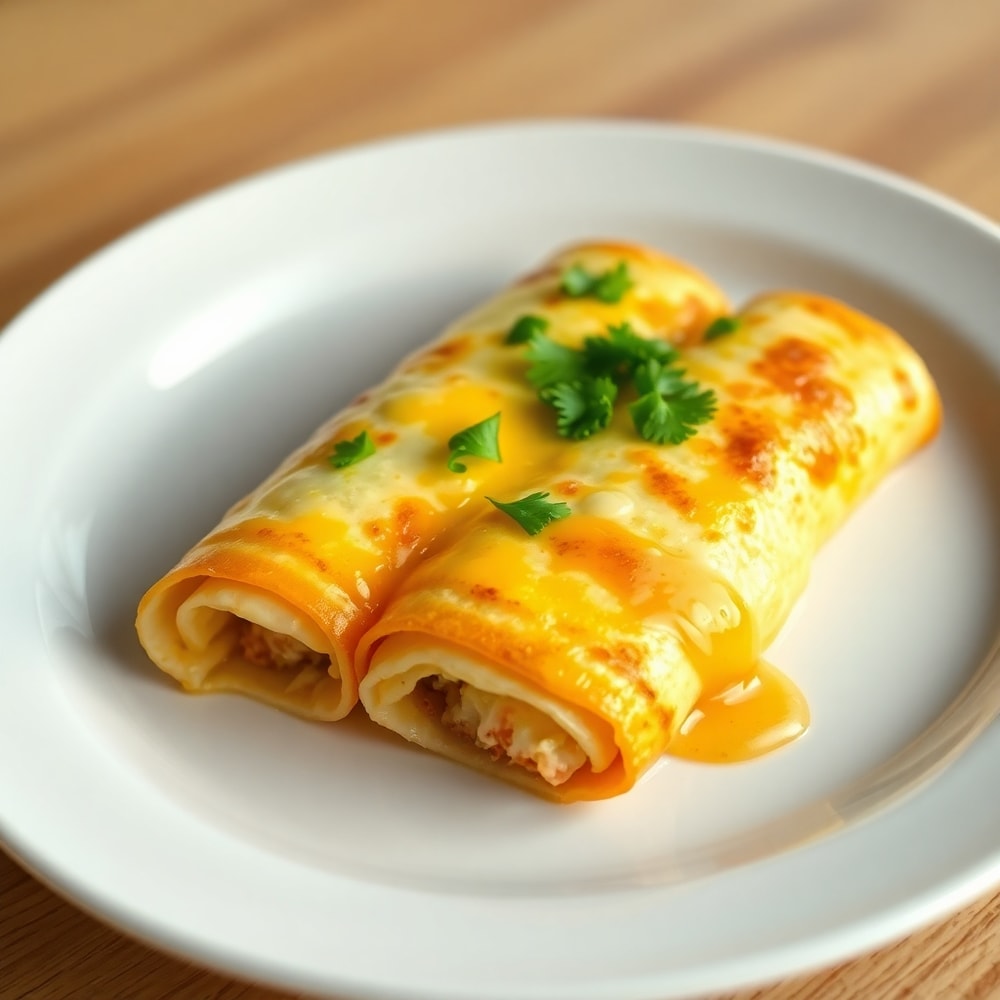 Plated serving of Easy Breakfast Enchiladas