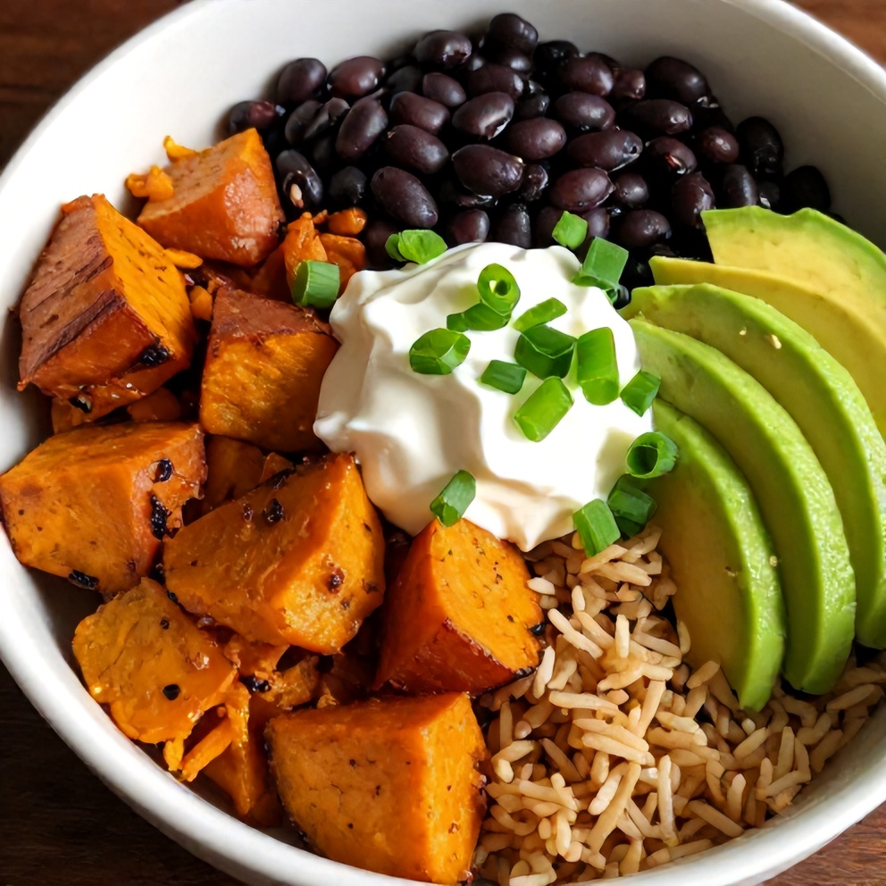 Easy Cajun Sweet Potato Rice Bowl