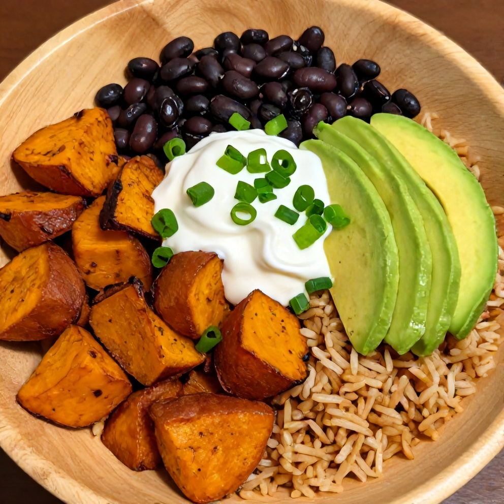 Cajun Sweet Potato Rice Bowl with Black Beans