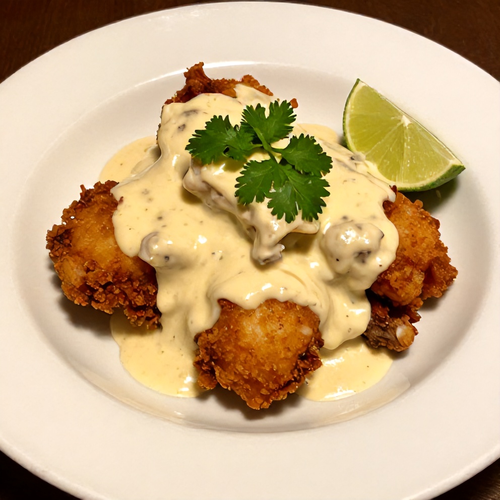 Coconut Chicken with Creamy Tangy Sauce