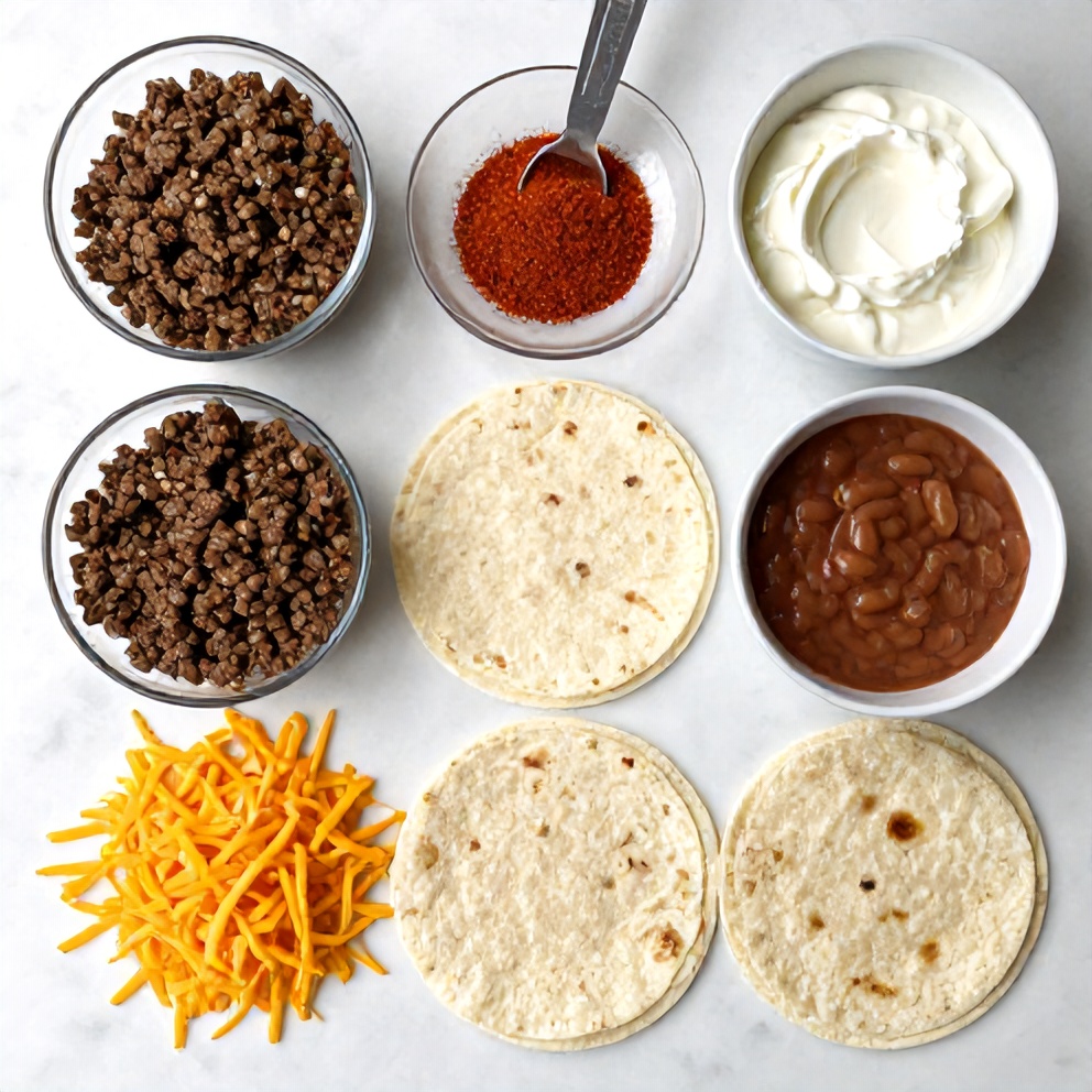 Raw ingredients for Copycat Taco Bell Meximelt