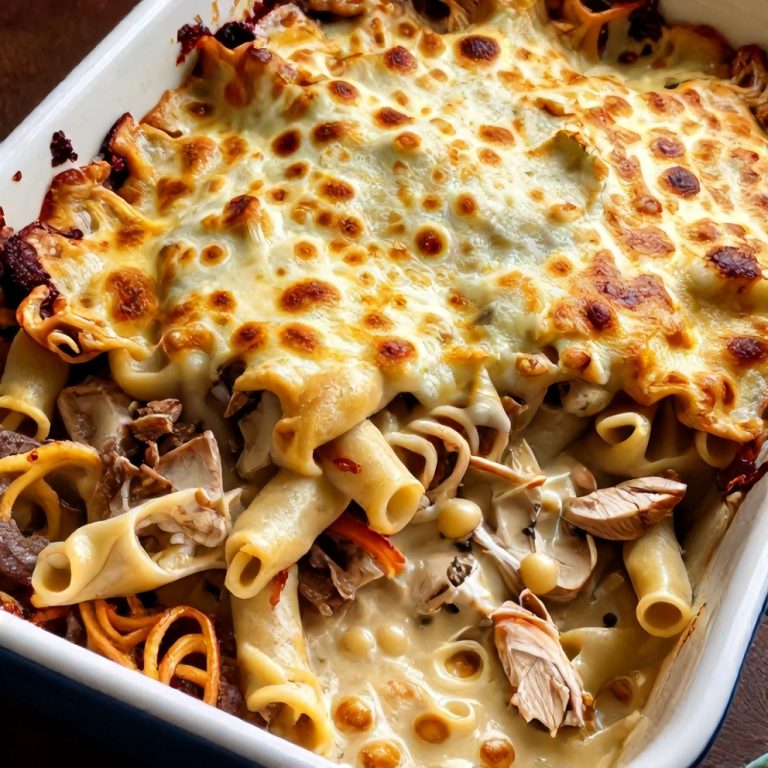 chicken alfredo pasta bake