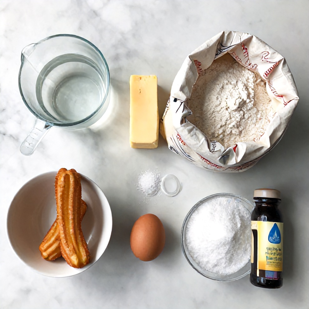 Raw ingredients for easy homemade churros