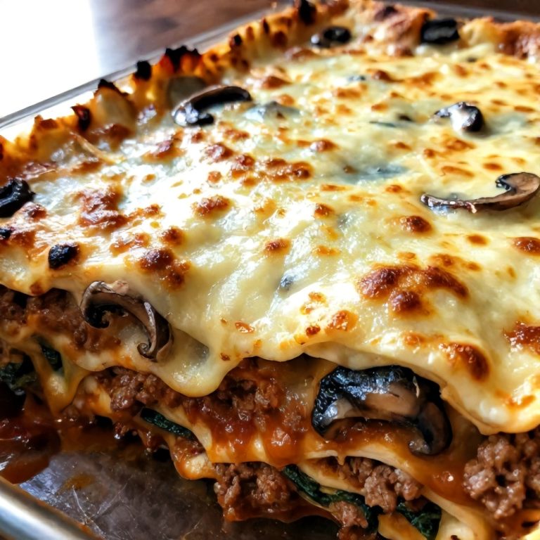 Easy Mushroom Spinach Lasagna