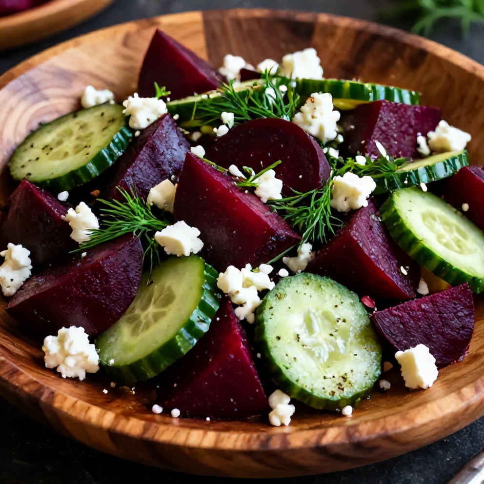 Plated Serving of Easy Roasted Beet Salad