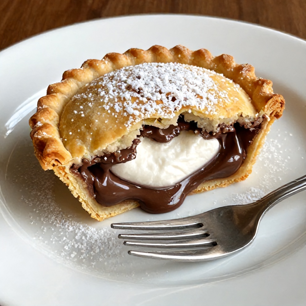 S’mores Hand Pies on a plate with a fork