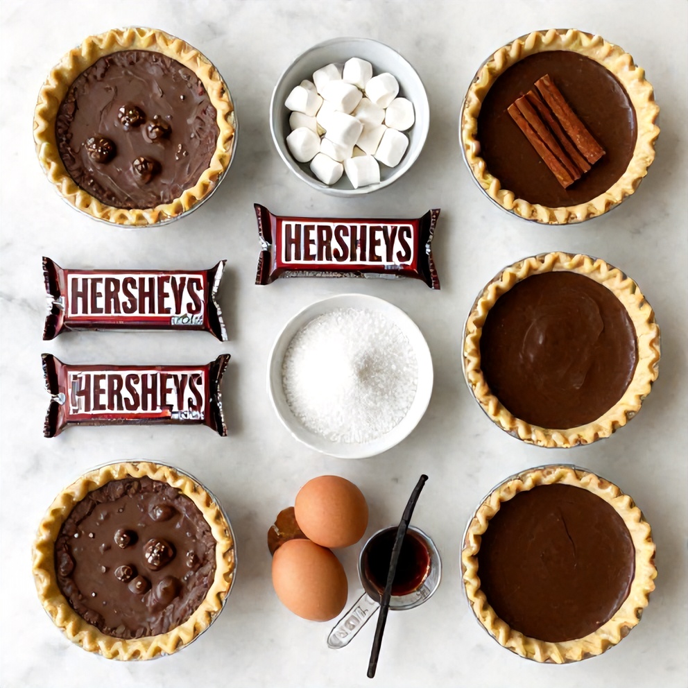Ingredients for Easy S’mores Hand Pies on a marble surface