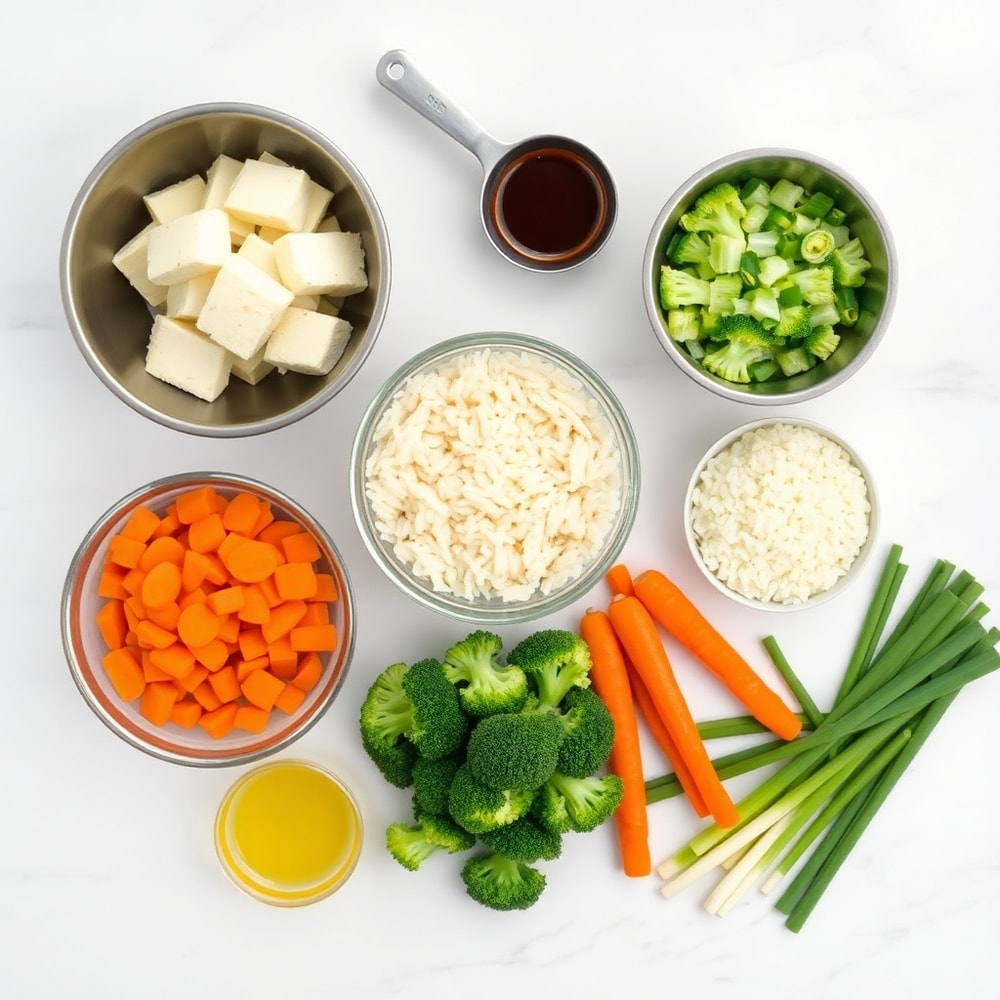Teriyaki Tofu Rice Casserole Ingredients
