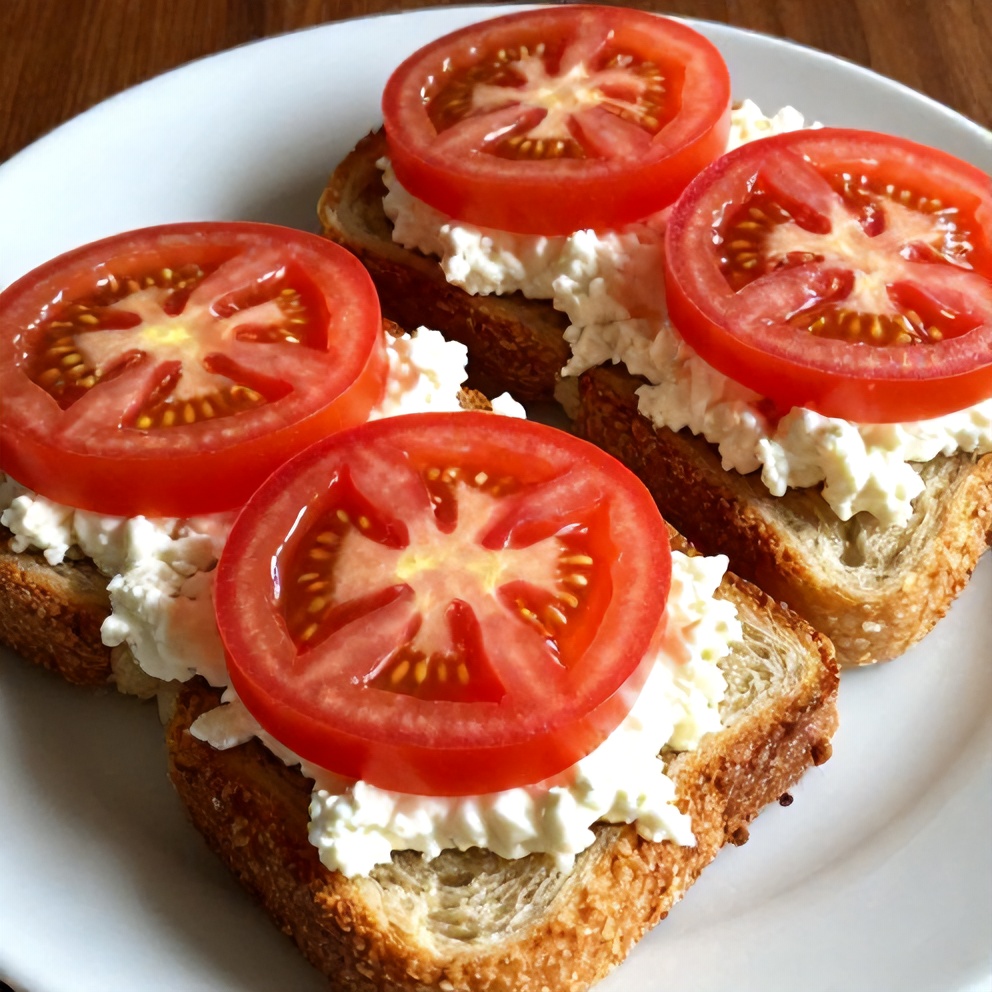 easy tomato cottage cheese toast